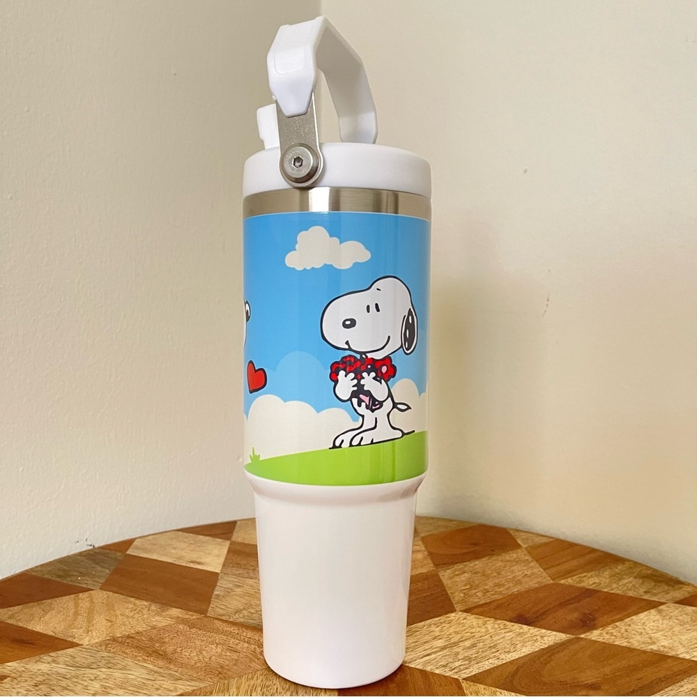 Snoopy 30oz tumbler Flip Straw 30 oz cup birthday gift for her.New Stainless - Picture 2 of 4
